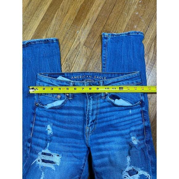 American Eagle Airflex+ Slim Stretch Distressed Mens Jean Size 28x32 - Picture 5 of 9